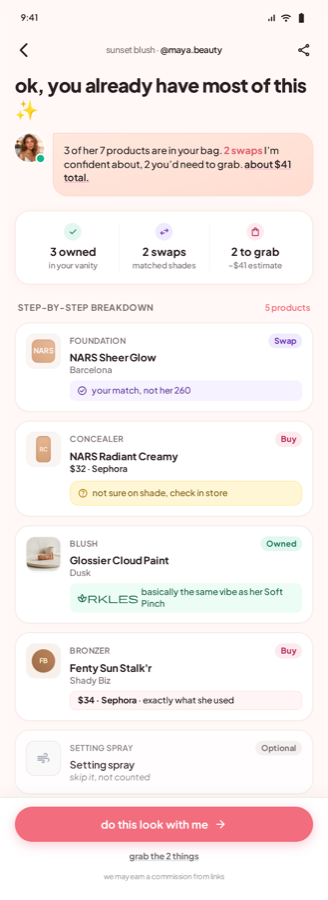 Dupeish remix screen: owned, swap, buy